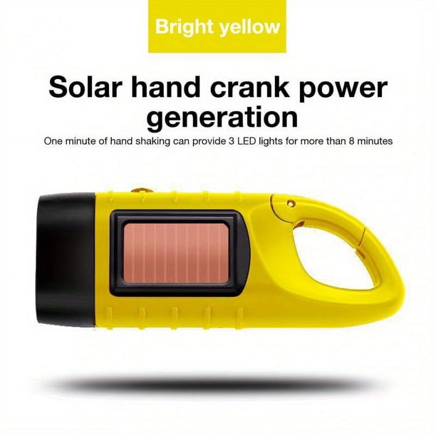 Never Run Out of Light: Hand Crank and Solar Powered LED Flashlight for Fishing, Boating, and Hiking