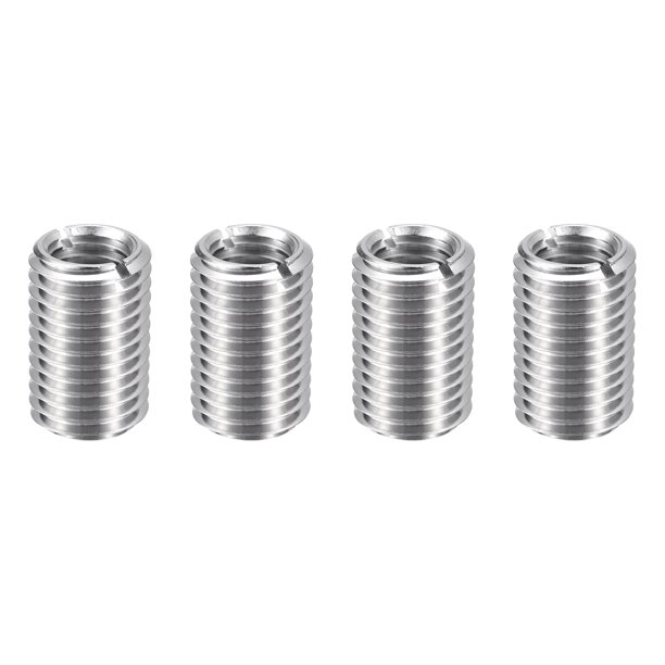 Uxcell 4 piezas de insertos de reparación de roscas M16 x 2 macho a M12 x 1.75 hembra rosca 25mm de largo tuercas reductoras de acero inoxidable métricas mangas auto-roscantes