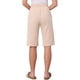 thumbnail image 3 of Pantalones cortos casuales para mujeres, cintura elástica, cordón, longitud de rodilla, pantalones cortos cómodos de verano con bolsillos S albaricoque, 3 of 6