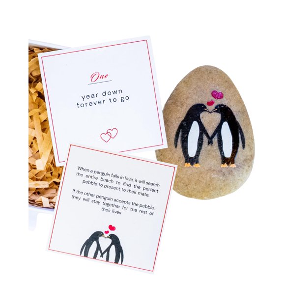 Regalo de aniversario: PureJuva Penguin Pebble, 1 año juntos