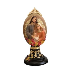 Magideal - Escultura Familiar Figura Familiar, Exhibición De Mesa, Obra De Arte Decorativa, Estatua De La Familia De Jesús De Resina, Estatua De La Madre María P 22Cm