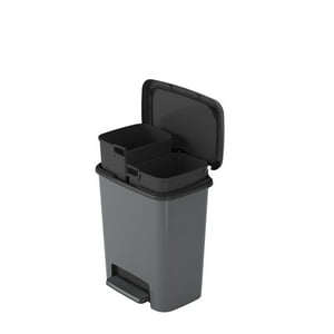 Keter - Basurero Compatta Duo 11+11L Gris Oscuro