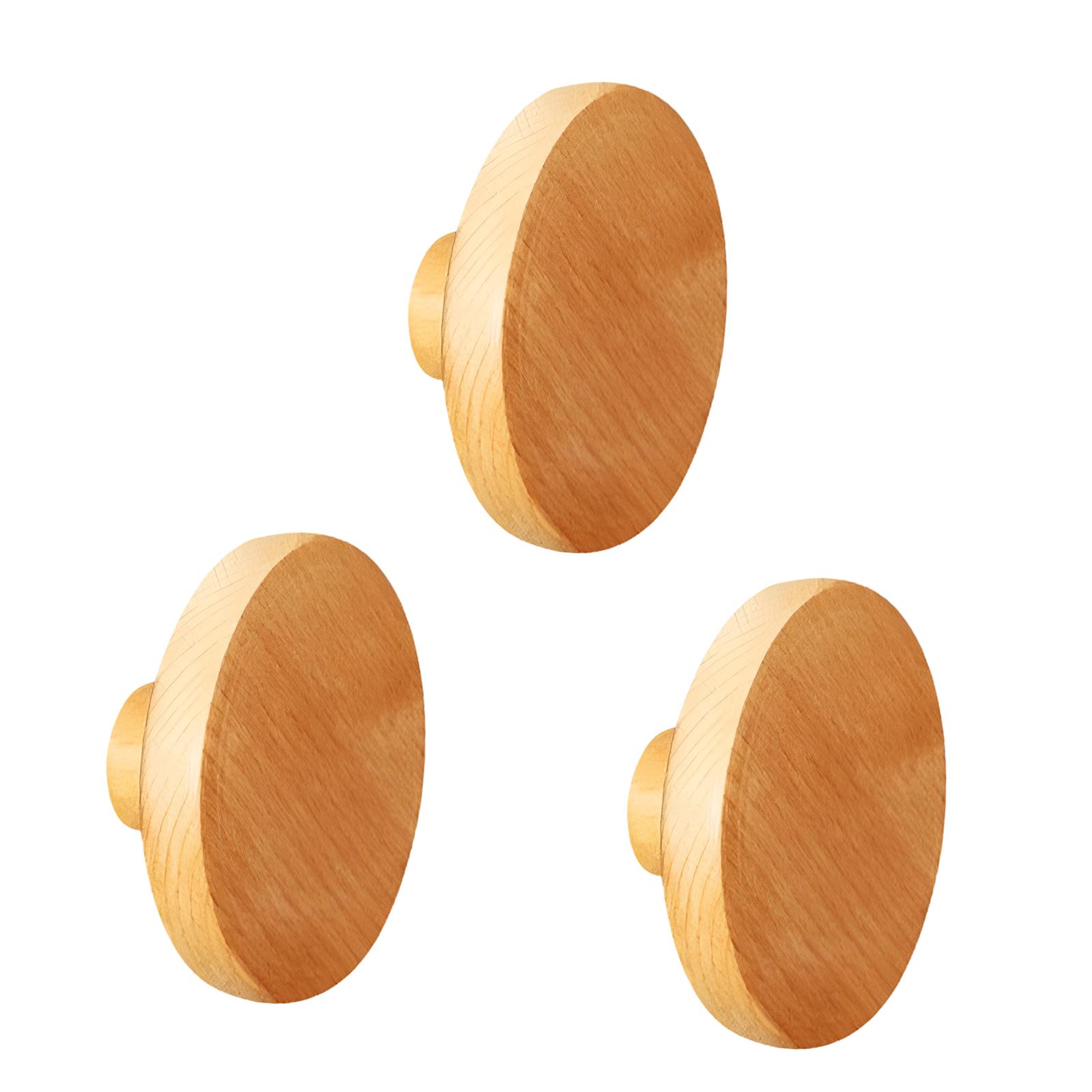 Magideal - 3X Ganchos De Madera Para Abrigos, Ganchos Redondos Para Pared, Artesanía, Estante Para Ropa Creativo De Alta Resistencia, Soporte Para Colgar En La P 75 Cm De Diámetro