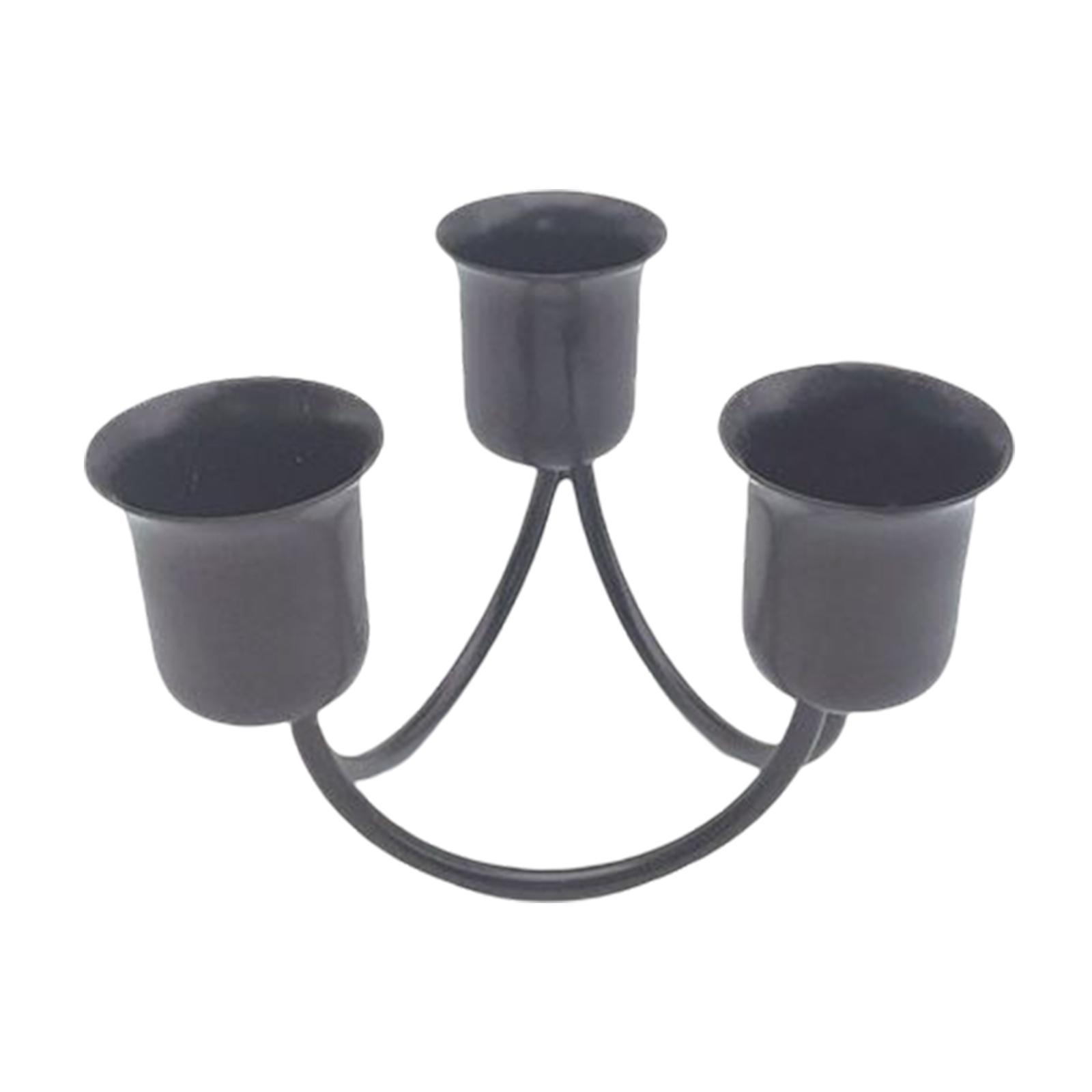 Magideal - Candelabro De 3 Brazos De Estilo Europeo, Candelabros Cónicos, Candelabro De Pilar Para Fiesta De Aniversario, Banquete, Decoración De Navidad, , Negro