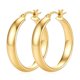 thumbnail image 1 of Arete Dulcibella chapado en oro de 14k, aro ancho de 5 mm, 1 of 6