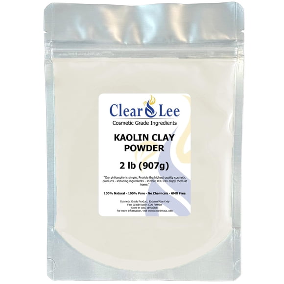 Arcilla en polvo de caolín ClearLee de grado cosmético, 100% pura, 2 kg