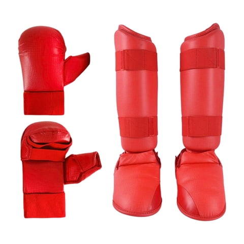 Magideal - Conjunto De Equipo De Sparring De Karate, Guantes De Boxeo, Espinilleras, Almohadillas De Entrenamiento De Taekwondo, Guantes De Boxeo, Equipo De Spar Xs