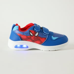 Zapatillas Con Luces Niño Cuerpo Spiderman Azul Marvel