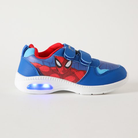 Zapatillas Con Luces Niño Cuerpo Spiderman Azul Marvel