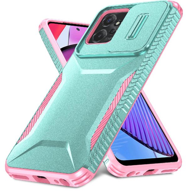 Funda Resistente para Motorola Moto G Power 5G 2023 con Tapa Deslizante y Protección Militar Verde