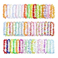 Bothyi - Juego De Leis Hawaianos, Collares De Flores Artificiales Para Baile, Suministros Para Fiestas En La Playa, 50 Uds.