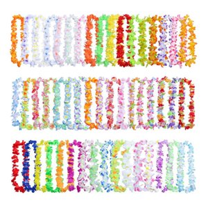 Bothyi - Juego De Leis Hawaianos, Collares De Flores Artificiales Para Baile, Suministros Para Fiestas En La Playa, 50 Uds.