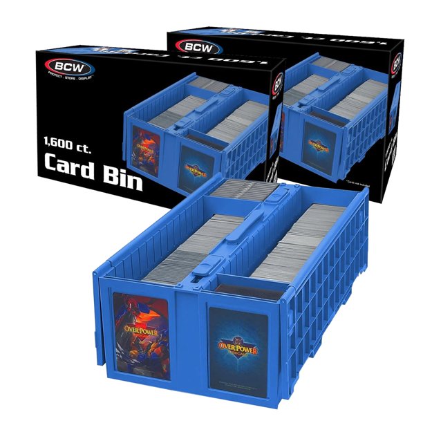 Bandeja de almacenamiento de tarjetas BCW coleccionable (paquete de 2, azul) 1600 tarjetas