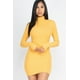 thumbnail image 1 of Vestido Mini Ajustado Con Cuello Simulado Y Canalé, 1 of 2