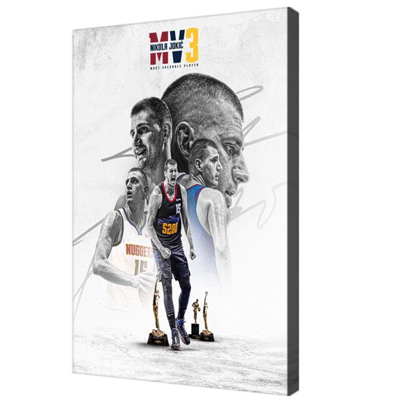 Arte de Pared MENKARWHY Póster de Baloncesto Firmado por Nikola Jokić