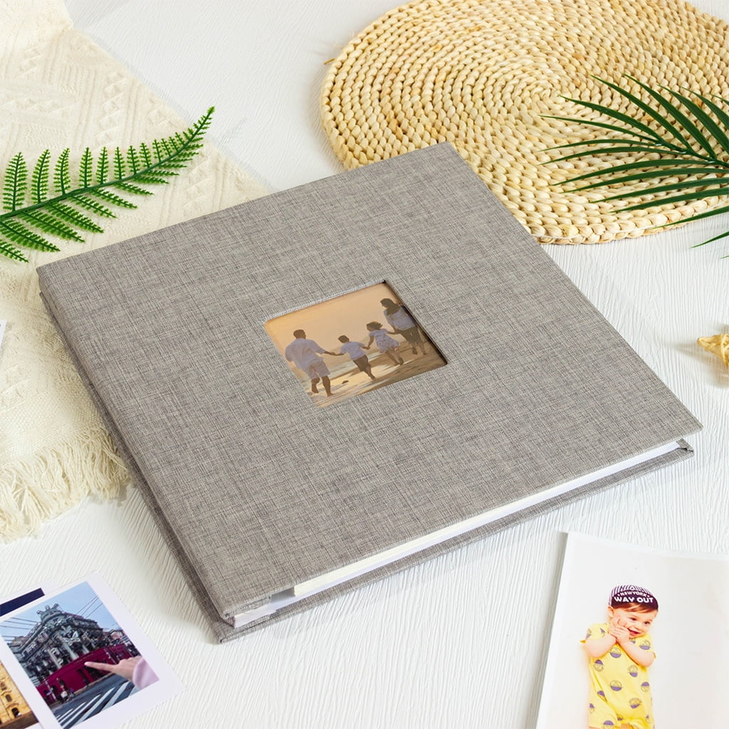 Xusx111 - Álbum De Fotos Autoadhesivo Scrapbook Álbum Para Imágenes,40 Páginas Cubierta De Lino Con Ventana De Pantalla Diy Libro De Fotos,regalos Ideales Para Viajes Familiares Boda Bebé