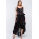 thumbnail image 1 of Vestido Casual Con Tirantes Ajustables Color Liso Y Volantes Color Negro (para Mujer), 1 of 2