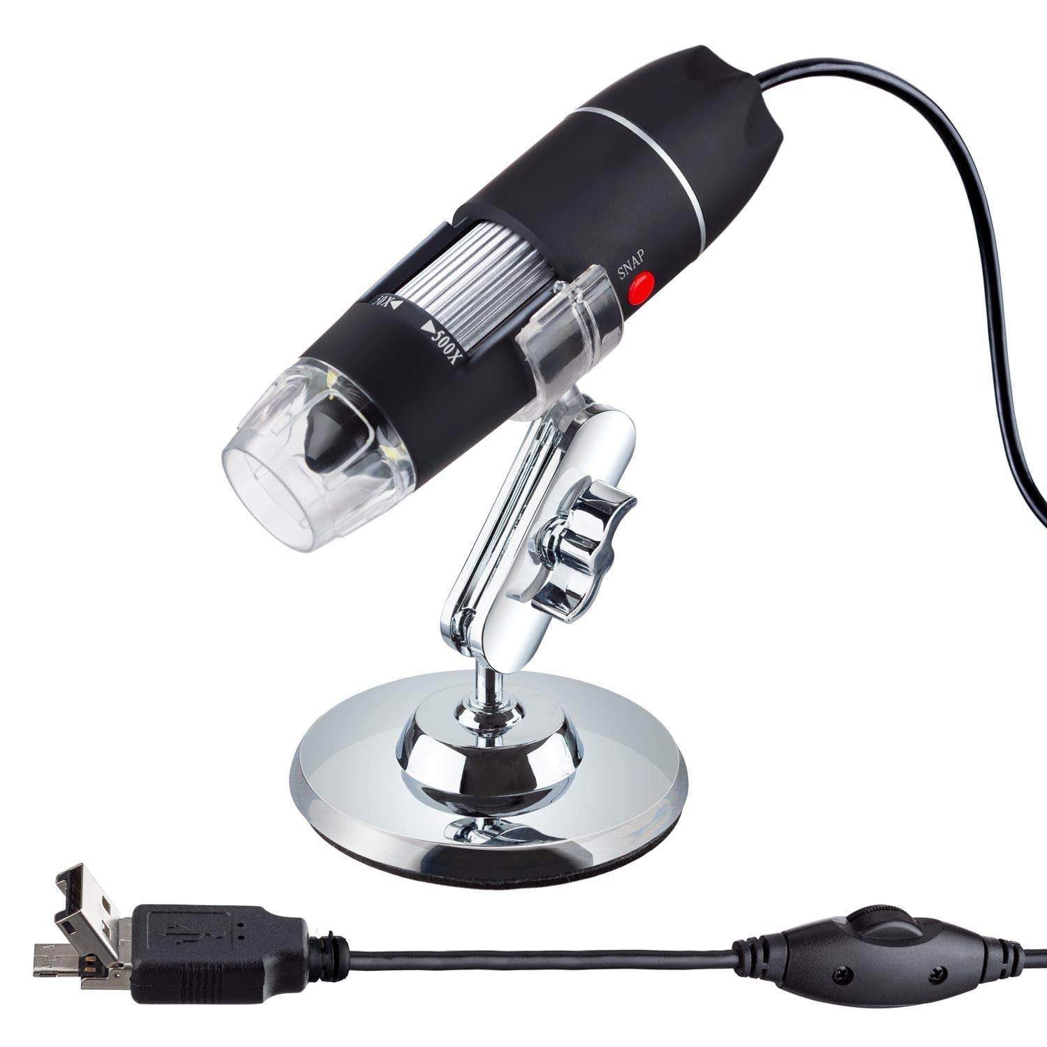 Microscopio Digital Amscope Uwt 50-500x Con Usb De 8 Led