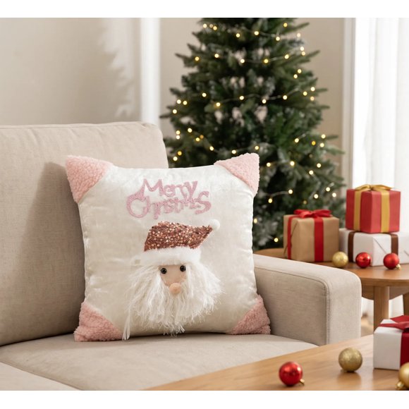 2 Fundas Cojin Navidad 45x45 Sin Relleno Merry Perla