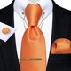 thumbnail image 1 of Corbatas Seda + Pin Cadena + Clip Dorado + Paño + Colleras naranja Talla Única, 1 of 4