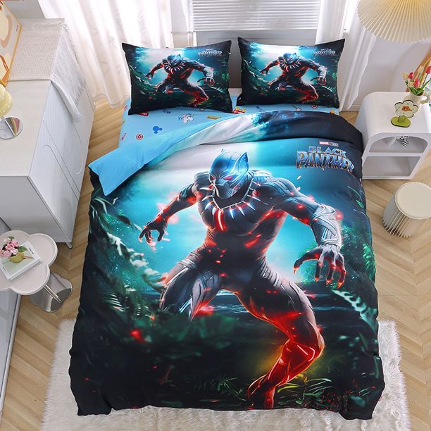 Marvel Black Panther Bed Covers Bedding Set,Venom Spiderman Cover Modern Printed 3-Piece Set 1 Bed Cover,Birthday Gifts Bed Sheets