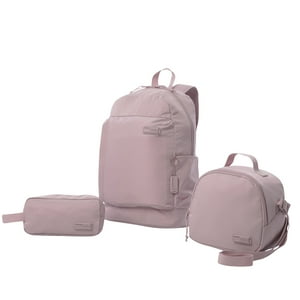 Pack Escolar X 3 + Lonchera + Estuche Yuno Mochila 14"" Rosado Para Mujer Totto