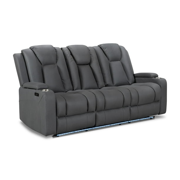 Sofá Reclinable Full Granada 3 Cuerpos Gris