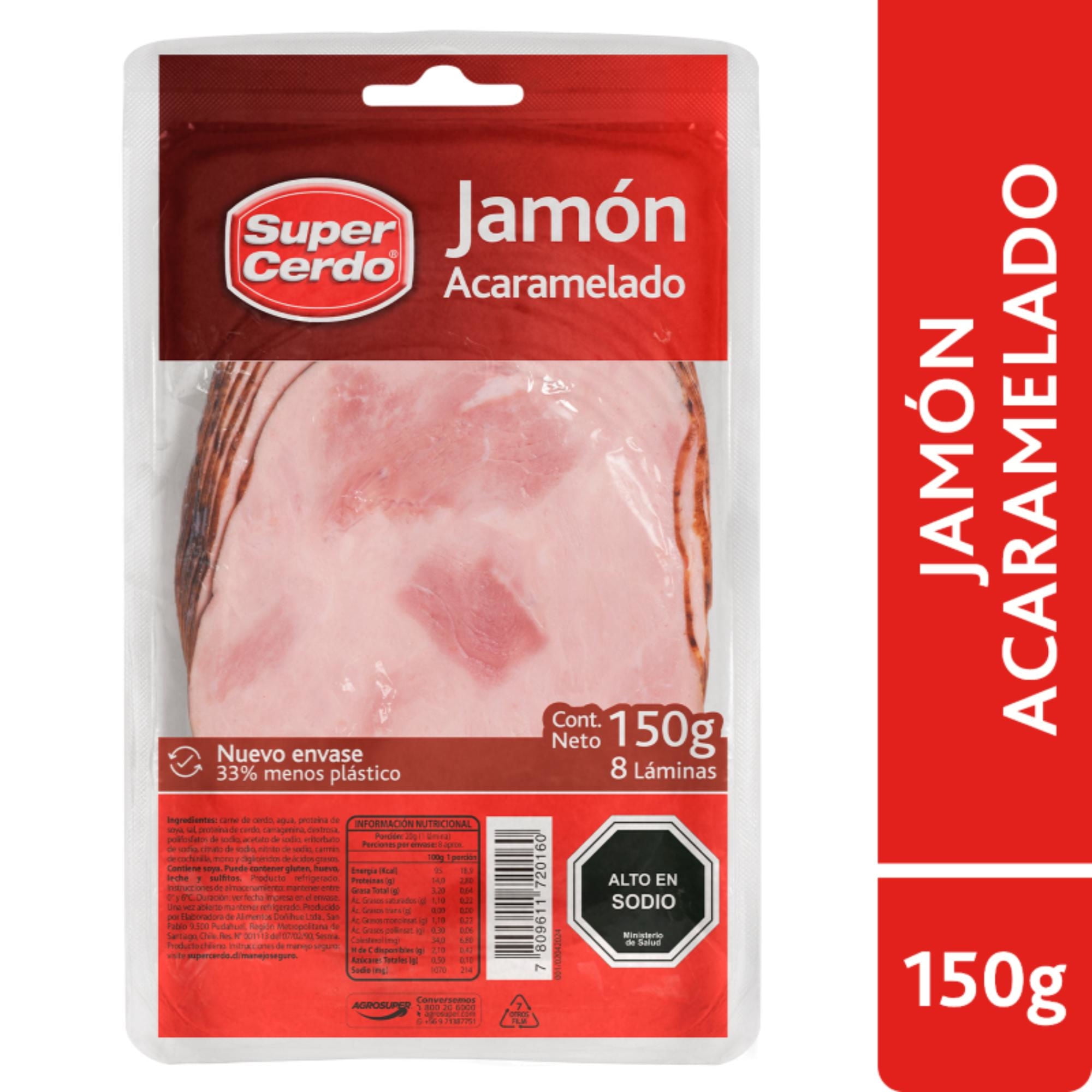 Jamón De Cerdo Acaramelado Laminado 150 g Super Cerdo
