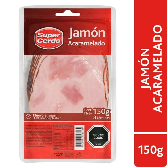 Jamón de Cerdo Acaramelado Laminado, 150 g