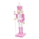 thumbnail image 3 of Figura De Cascanueces, Estatua Rosa De 10 Pulgadas Para Diseño De Escena De árbol De Navidad, Cetro De Fiesta, 3 of 3