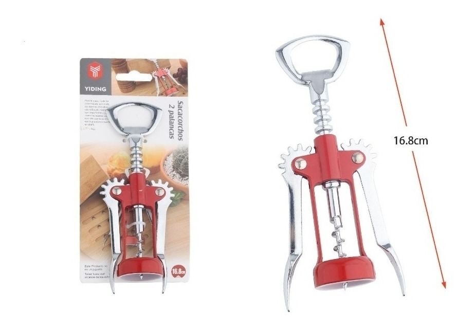 Genérico - Sacacorchos Descorchador Abridor Destapador Manual De Acero