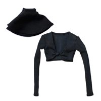 Bothyi - Conjunto De Camisa Y Falda De Manga Larga 1/6 Para Figuras De Mujer De 12 Pulgadas, Accesorio Negro