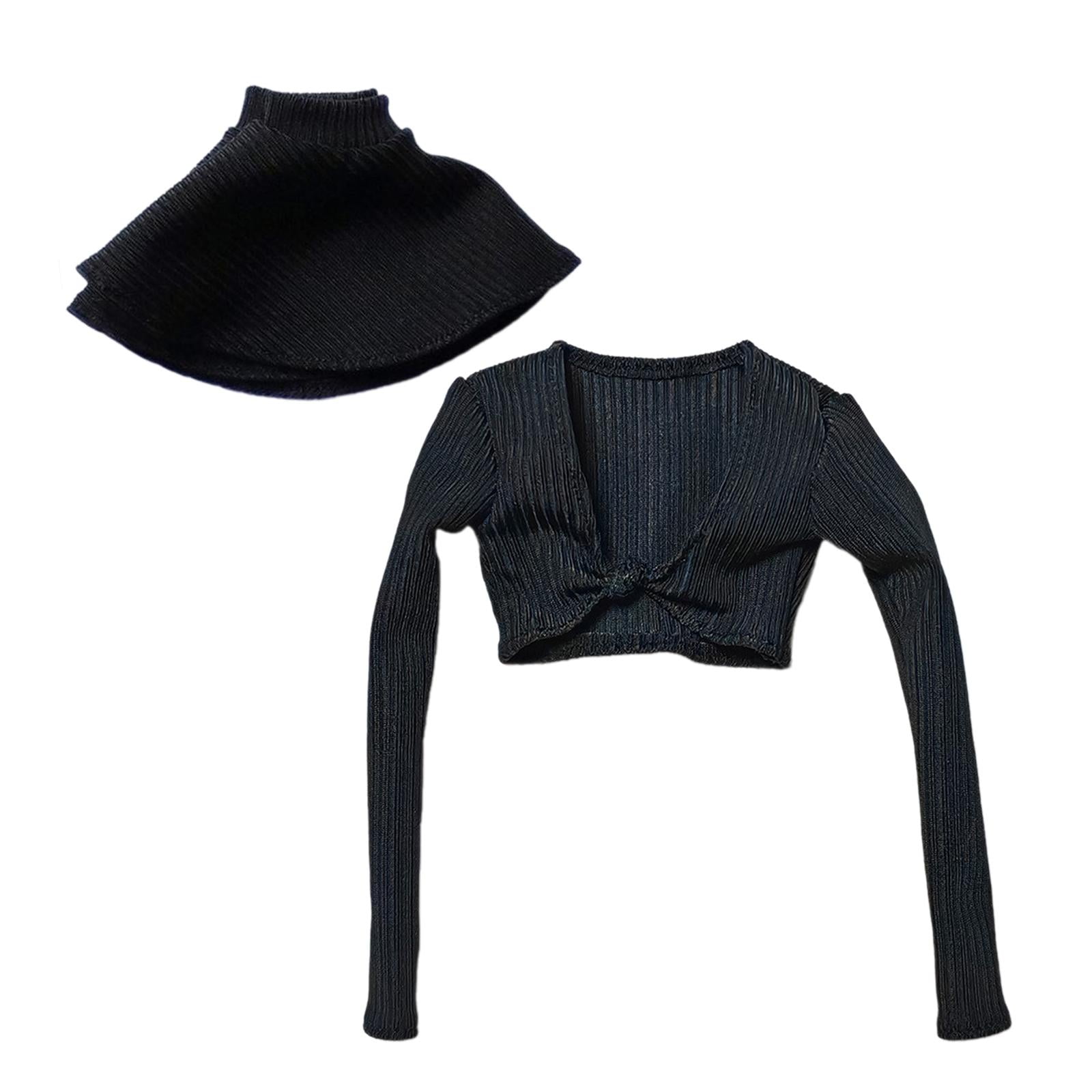 Bothyi - Conjunto De Camisa Y Falda De Manga Larga 1/6 Para Figuras De Mujer De 12 Pulgadas, Accesorio Negro