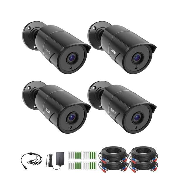 Cámaras de seguridad ZOSI 1080p Home con audio, paquete de 4 unidades 1920TVL HD-TVI
