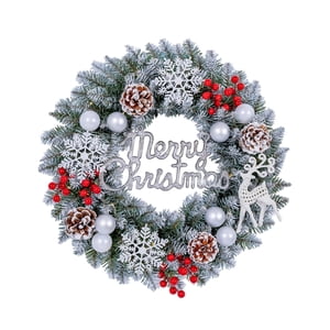 Magideal - Corona Navideña, Corona Festiva Para Colgar En La Puerta, Decoración Para Fiestas Navideñas, Corona De Invierno, Corona Navideña Para Chimenea De Año 30Cm