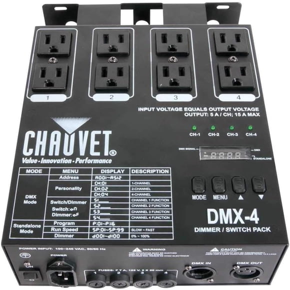 Controlador DMX Chauvet DJ DMX4 4 Canales 100-240V