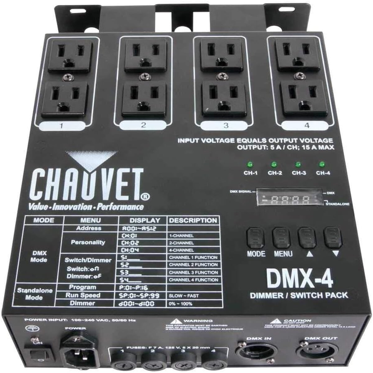 Chauvet - Controlador Dmx Dmx4 4 Canales 100240v