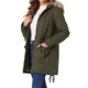 thumbnail image 4 of INSPIRE CHIC Chaqueta de Invierno para Mujer Abrigo Largo Acolchado a Prueba de Viento con Capucha de Piel Sintética M Verde Militar, 4 of 6