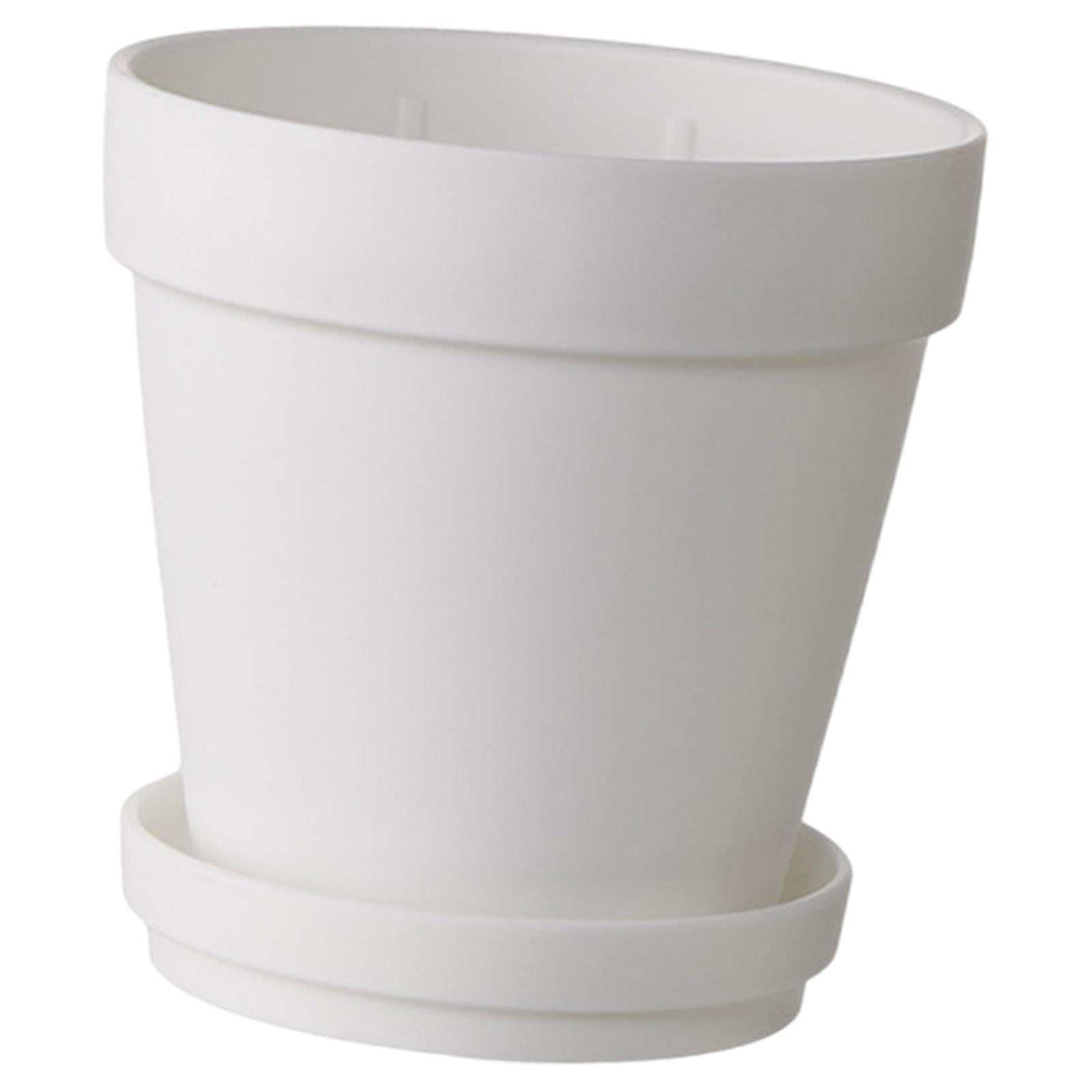 Magideal - Maceta Con Platillo, Maceta Para Decoración De Mesa, Maceta Para Vivero De Interior Con Orificios De Drenaje Para Manualidades De Boda. Blanco