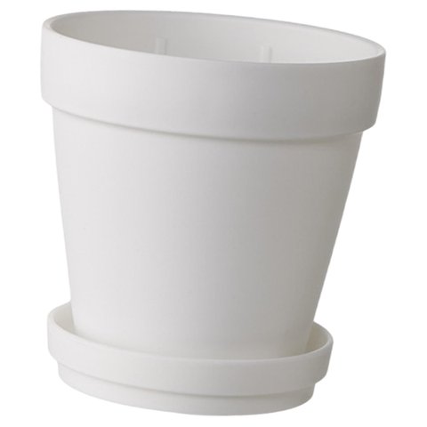 Magideal - Maceta Con Platillo, Maceta Para Decoración De Mesa, Maceta Para Vivero De Interior Con Orificios De Drenaje Para Manualidades De Boda. Blanco