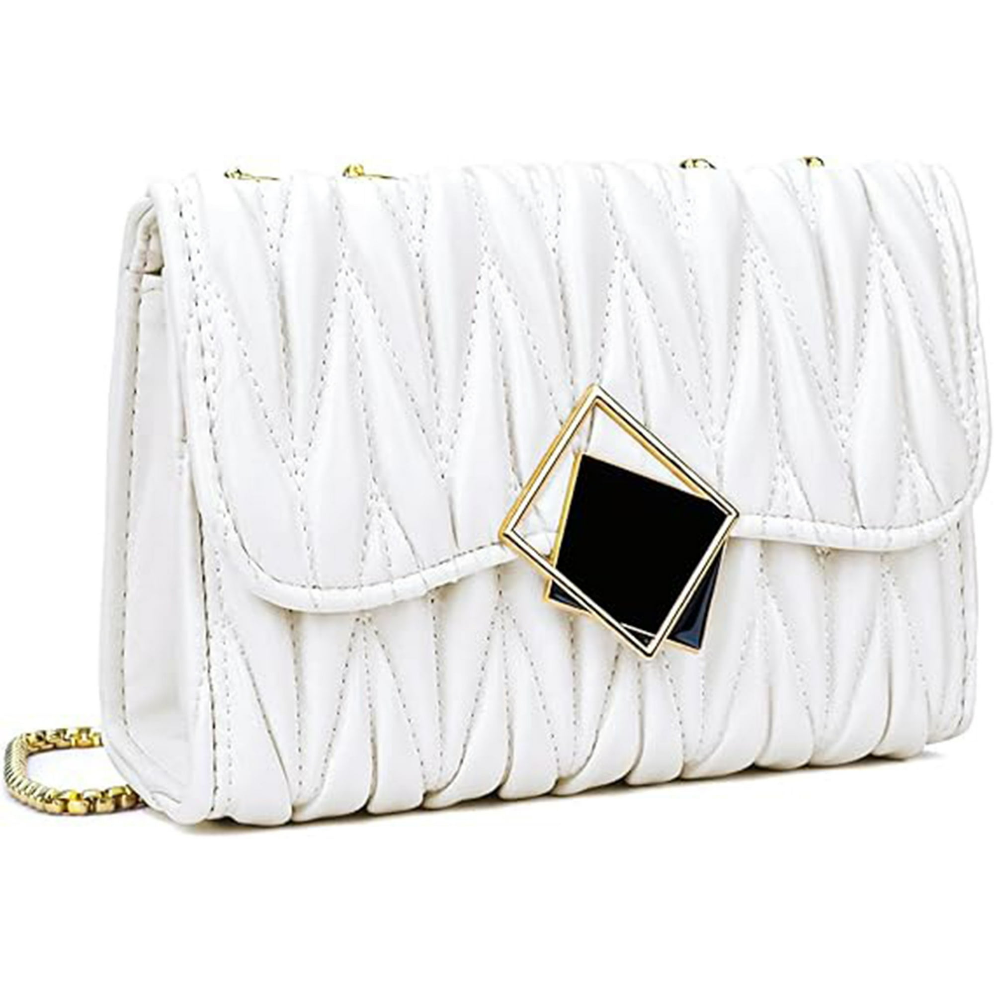 Veat00l - Cartera De Cuero Elegante, Blanca
