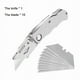 thumbnail image 4 of 1pc Multifunction Folding Knife, Portable Pocket Knife, Electrician Utility Knife With 10pcs Blades Paper Cutter DIY Hand Tools, Stainless Steel Utility Knife, Woodworking Outdoor Camping Multifunctio, 4 of 4