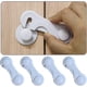 thumbnail image 1 of Cerraduras para puertas de gabinetes a prueba de bebés y niños, paquete de 4 cerraduras para gabinetes con adhesivo para cajones, armarios, refrigeradores, hornos, armarios y despensas, pestillo de pu, 1 of 7