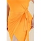 thumbnail image 3 of Vestido Midi de Talla Grande con Lazo Lateral y Parte Delantera Cruzada de Color Liso, 3 of 5