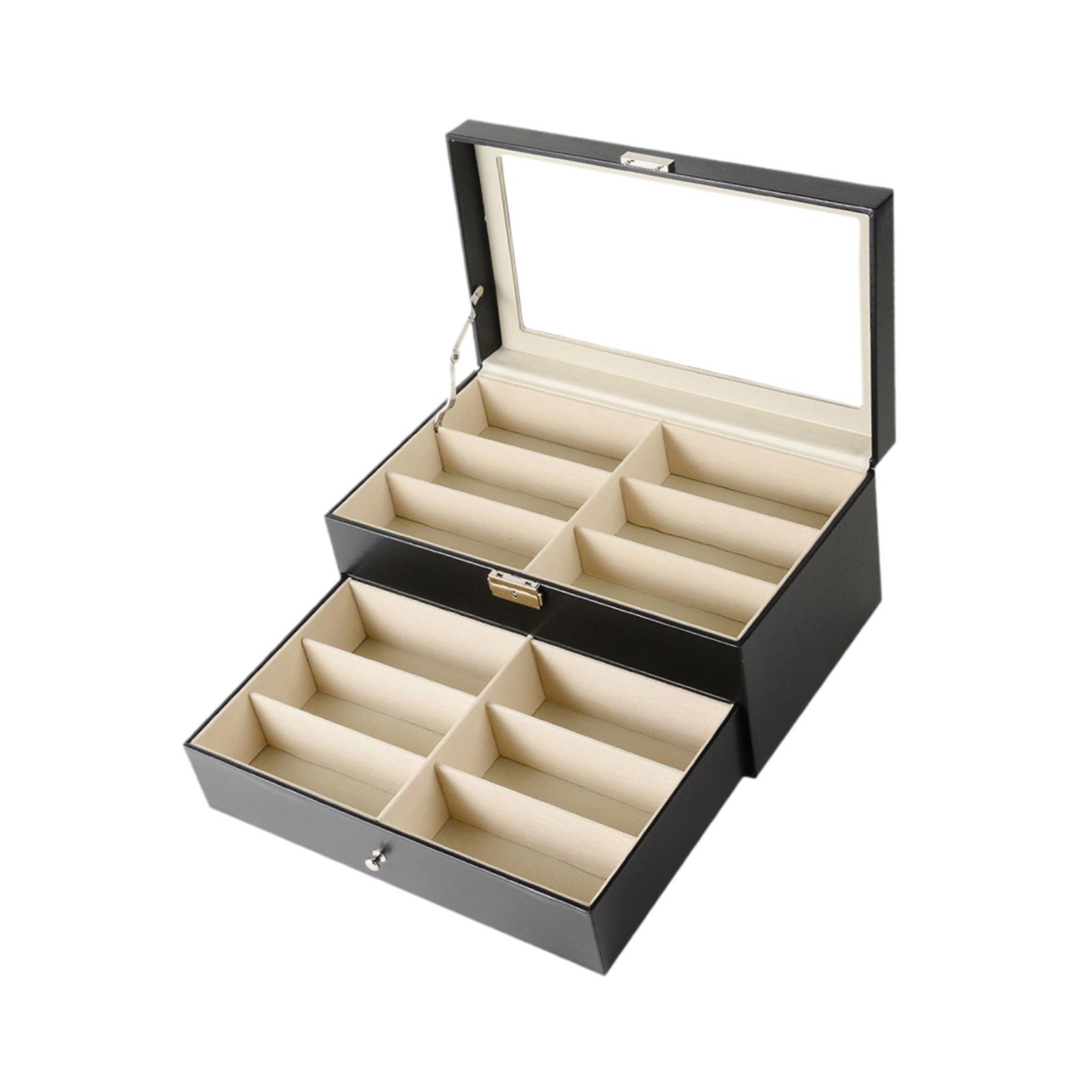 Ioensy - Organizador De Estuche Para Gafas, Organizador De Almacenamiento De Gafas De Sol Para Coleccionistas, Hombres Y Mujeres, Negro