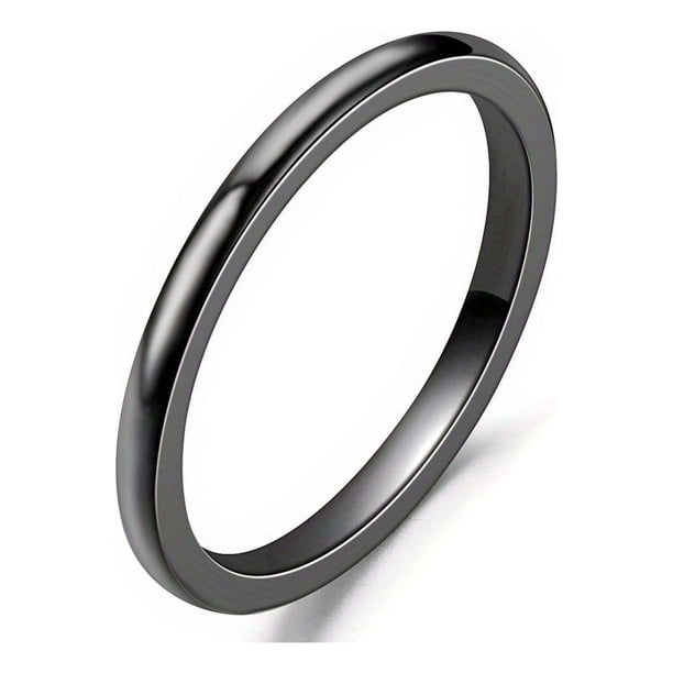 1pc Unisex Couples Ring Set - 2mm Stainless Steel Stackable Rings for Engagement and Wedding