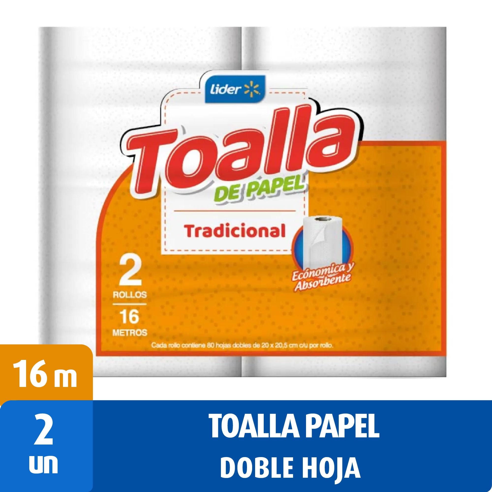 Toalla De Papel Tradicional Doble Hoja 16 M 2 Un Lider