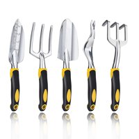 Xusx111 - Kit De Herramientas De Jardín De 5 Piezas, Herramientas De Jardinería Con Agarre De Goma Antideslizante, Trasplantero, Cultivador Y Más, Regalos De Kit De Jardín Ideal Para Padres Y Niños