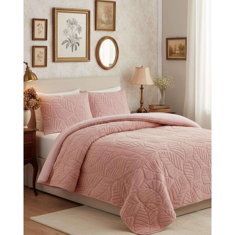 Fei Ya - Cubrecama De Invierno Con Chiporro 2 Plaza Rosa