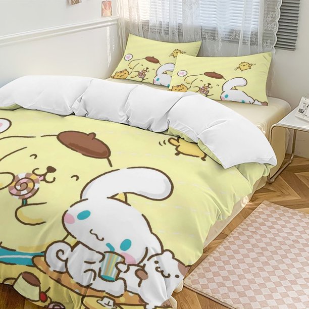 Cinnamoroll 3-Piece Twin Bed Set - Includes 1 Single Comforter And 2 Pillowcases Bedding - Fade Resistant Microfiber - Cinnamoroll